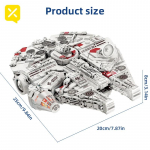 TOYLINX 1361 tk Kosmose seiklus Millenniumi s&otilde;jalaev ehitusklotside komplekt Kosmoselaev Falcon Kosmoselaev Klotsid M&auml;nguasi LED-valgustusega