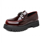 Uued Platvormkingad Mokassiinid Meestele Paksude Talladega Pulmakingad Must L&auml;ikiv Pind &Auml;rikingad Slip-on Nahk Kasvu Lisav Casual Kingad 39
