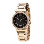 Michael Kors Catlin Musta Teemantiga T&auml;histus Rose Gold Terasrihmaga K&auml;ekell Naistele - MK3356 must