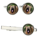 Briard, Berger de Brie - cufflinks and tie with your photo, a suit decoration, men's jewelry from the Art-Dog brand. h&otilde;be