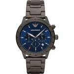 Emporio Armani Mario Sinine Metall/Must Meeste Kvarts Kronograafkell AR80045 sinine