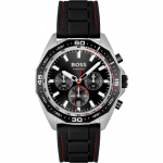 BOSS Energy Must sihver Must silikoon/kumm Meeste kvartsikell 1513969 must