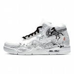 Nike Flight Legacy Silver Horse Hoof Quick Abrasion Resistant Mid top Vintage Basketball Shoes Men's Black White Gray BQ4212-101(Team1744-) 40.5