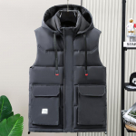 Suurused Varrukateta Parkad Meestele Uus Mood Meeste Talvejakk Korea Stiilis Paks Soe Kapuutsiga Vest Suurte Taskutega 6XL