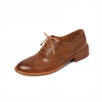 Lace-Up Brogue Kingad Naistele Vintage Oxfords Lamedad Kingad Naine Veisenahk Daami Lamedad Kingad Retro Madala Kontsaga Briti Stiil Kvaliteetsed Oxfords 34 pruun