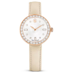 Swarovski Certa seeria kell Kvartsmehhanism Nahkrihm 30*30mm Valge sihverplaat Veekindel 50 meetrit Naiste kellad 5672968 White Dial