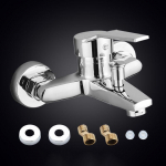 1 tk uus kroomitud vannivanni du&scaron;isegisti seinale paigaldatav vanniklapi segisti kraan