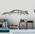 Must Metalliline Sportauto Siluett Seinakunst - Siseruumide Kodu Garaaži Dekoor Custom Size must