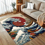 Kanagawa lained Jaapani mustriga vaip Kaasaegne kodu kaunistus Ala vaip magamistuppa elutuppa diivani alla p&otilde;randamatt 40x60cm (16x24in)