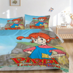 3 tk Pipi Pikkusokk voodipesukomplekt - Masinpestav, Sisaldab 1 tekikotti ja 2 padjap&uuml;&uuml;ri, T&auml;idis ei kuulu komplekti, Aastaringselt kasutatav kodu sisustus 135x200cm
