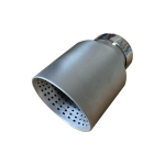 1Pcs Automotive universal single-outlet stainless steel sandblast exhaust nozzle matte exhaust tip 76mm IN-89mm OUT gray
