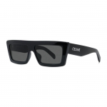 Celine'i logo peegeldatud ruudukujulised p&auml;ikeseprillid Unisex p&auml;ikeseprillid CL40214U Basic Packaging-Eyeglass Case+Box,57,Black