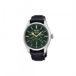 Seiko Veekindel 100 Meetrit Automaatne Mehaaniline Liikumine Nahkrihmaga K&auml;ekell Meeste kellad Roheline SPB295J1 Black Strap