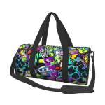 Abstraktne Grunge Graffiti Kitarr Muusika M&auml;ngupult T&auml;navastiil Reisi Duffelkott Unisex Kokkupandav Veekindel Jooga J&otilde;usaal Spordikott black