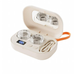 Kaasaskantav kontaktl&auml;&auml;tsede puhastusvahend k&otilde;rgsagedusliku vibratsiooniga kontaktl&auml;&auml;tsede puhastus&uuml;mbris Beauty Pupill Storage puhastuskonteineri t&ouml;&ouml;riistad beež