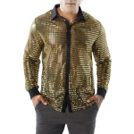 Meeste s&auml;rk Club Party Disco s&auml;rk L&auml;ikiv l&auml;ikiv Slim Fit Litritega rev&auml;&auml;riga &uuml;herealine pikkade varrukatega Vinatge 70ndate meeste esituss&auml;rk M h&otilde;be