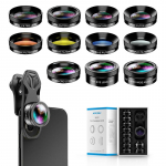 APEXEL 11-&uuml;hes Kaamera telefoni objektiivide komplekt Lainurk Makro telefoni objektiiv Filtrid CPL ND T&auml;hefilter iPhone 13 Samsung k&otilde;ikidele nutitelefonidele