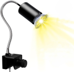 Roomajate soojenduslamp UVA UVB valgus akvaariumi kilpkonnakasti jaoks p&auml;evitamislamp ja 360&deg; p&ouml;&ouml;ratav klamberalus kakaduu kameeleoni halogeenlambi jaoks (as the picture,With 1 bulb-50W-220V) beige
