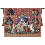 Daam ja &uuml;kssarvik Keskaegne vaip Seinale riputatav Jacquard-kudum Gobelin Kodu Kunstide Kaunistus Puuvill 100% 139*103cm 120X85CM