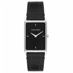 CALVIN KLEIN kell kvartsliikumine nahkrihm 24 mm must sihver meeste kell 30 meetrit veekindel lihtne mood 25200528 must