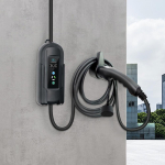 EV laadija Type 2 pistikuhoidik Wallboxi kronstein kaabli kerimiskonksuga Elektriauto tarvikud Holder black