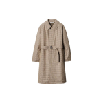 Uniqlo X JW Andersoni koost&ouml;&ouml; S&uuml;gis/Talv 23 Ruuduline krae lipsuga mantel Meeste mantlid Beež 462766-31 M beige