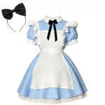 Halloweeni kost&uuml;&uuml;m p&otilde;genemisel Alice'i kleit cosplay cosplay printsessi teenijat&uuml;druku kost&uuml;&uuml;m lavashow xs/children's size 150cm white