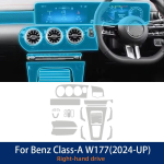 Sisev&auml;rvi kaitsekile Mercedes-Benz A-klassile W177 2024-2026 Keskkonsool L&auml;bipaistev Kriimustusvastane TPU right driver seat valge