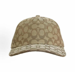 coach Signature Jacquard Basepalli M&uuml;ts, &Uuml;leni Klassikalise C Logoga Orgaanilise Puuvilla Segu Kaardus Nokk Khaki Vintage Luksuslik UV-Kaitse Vabaaja P&auml;ikesem&uuml;ts adjustable khaki
