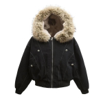 Talvine Meeste Jakk Uus Vabaaja Paks Soe Naiste Parka Jakk Streetwear L&otilde;tv Kapuutsiga Faux Mink Kaelus Paar L&uuml;hike Jakk XS must