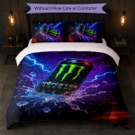 Monster Energy Tr&uuml;kiga 3-osaline tekikottide komplekt 1 tekikott ja 2 padjap&uuml;&uuml;ri Pehme voodipesu koduseks magamistoaks 140cm*210cm