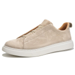 Meeste vabaaja hingavad slip-on kingad: Suurused 37-46, Pehme Tald, Sidumata Nahast Kingad 44 beige