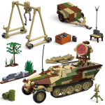 S&otilde;jaline Maailmas&otilde;da 2 MOC 1267 tk Sd.Kfz.251/20 Soomustatud poolroomikuga komplekt Ehitusklotsid WW2 S&otilde;durifiguurid Tellised M&auml;nguasjad Poistele Kingitus beige