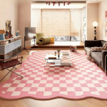 Retro ruuduline magamistoa dekoratsioonivaip Kerged luksuslikud vaibad elutuppa Kohev pehme puhkeruumi vaip Kodu paksenenud pl&uuml;&uuml;sist p&otilde;randamatt 80x160cm