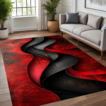Moodne 3D abstraktne punane-must laine piirkonnamatt Tekstuuriga &otilde;limaal spiraaliga libisemiskindel p&otilde;randamatt elutuppa, magamistuppa, kodu kaunistamiseks 120x160cm
