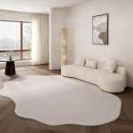 Kreemikad vaibad elutuppa Minimalistlik magamistoa dekoratsioon Vaip Ebakorrap&auml;rane kuju Palus vaip Kohev pehme Kodu Triibuline p&otilde;randamatt 80x160cm gray