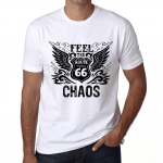 Meeste vintage T-s&auml;rk Graafiline T-s&auml;rk Feel The Chaos White XS valge