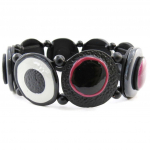 NOA [J1956] - Bracelet Cr&eacute;ateur 'Macarons' gris violet lilla