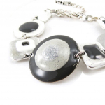 NOA [J1962] - Bracelet Cr&eacute;ateur 'Coloriage' gris blanc hall