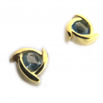 Les Tr&eacute;sors De Lily [M8920] - Boucles plaqu&eacute; or 'Sissi' topaze bleu - 8 mm kuld