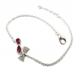 Les Tr&eacute;sors De Lily [P1262] - Bracelet Argent 'Noeud Romantique' rubis blanc (rhodi&eacute;) Heleroosa