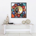 Teemant-&uuml;mmarguse t&auml;htkuju mustriga ristpistes Teemantmosaiigist teemantseinakleebis 30x30CM