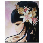 DIY teemantmaal jaapani naise t&auml;isringi puur tikandid t&uuml;druku ristpistes 20X30CM