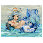 Teemantmaali &uuml;mmargune puur Rhinestone'i kaunistus Cartoon Girl Carneval King 20X30CM