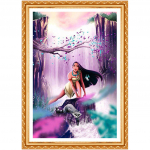 Teemantmaal  Moomiksiprintsessi juga  3D tikandiga ristpistes kividekoor 20X30CM