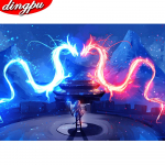 5D-teemantmaal T&auml;is&uuml;mmargune maastik Teemanttikandid Ristpistes Planeedikomplekt Kingitus Kodukaunistus 20X30CM