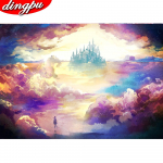 DINGPU Teemantmaal T&auml;ispuurimine Round Teemanttikandid Kodukaunistus Teemantkunst 20X30CM