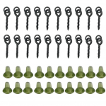 20 tk karpkala koos r&otilde;ngaspeatustega s&ouml;&ouml;daga, 20 tk boiiliga p&uuml;&uuml;gikruvide tarvikute komplekt roheline