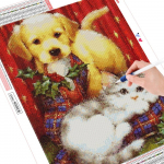 5D DIY Teemantmaali Koer Teemanttikandid Soodus Kassi Mosaiik Ristpistes Loomade K&auml;sit&ouml;&ouml; J&otilde;ulukingitus Full Round (20X30CM)