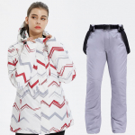 Talvine naiste paks soe suusakost&uuml;&uuml;m v&auml;litingimustes tuulekindel veekindel triibuline suusajope Suusap&uuml;ksid Naiste lumelauakost&uuml;&uuml;m suusakomplekt XL